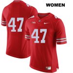 Women's NCAA Ohio State Buckeyes Justin Hilliard #47 College Stitched No Name Authentic Nike Red Football Jersey XG20D64DV
